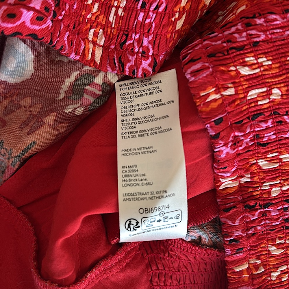Anthropologie Ruched Wide-Leg Shorts Bohemian Red Patterned - Picture 6 of 6